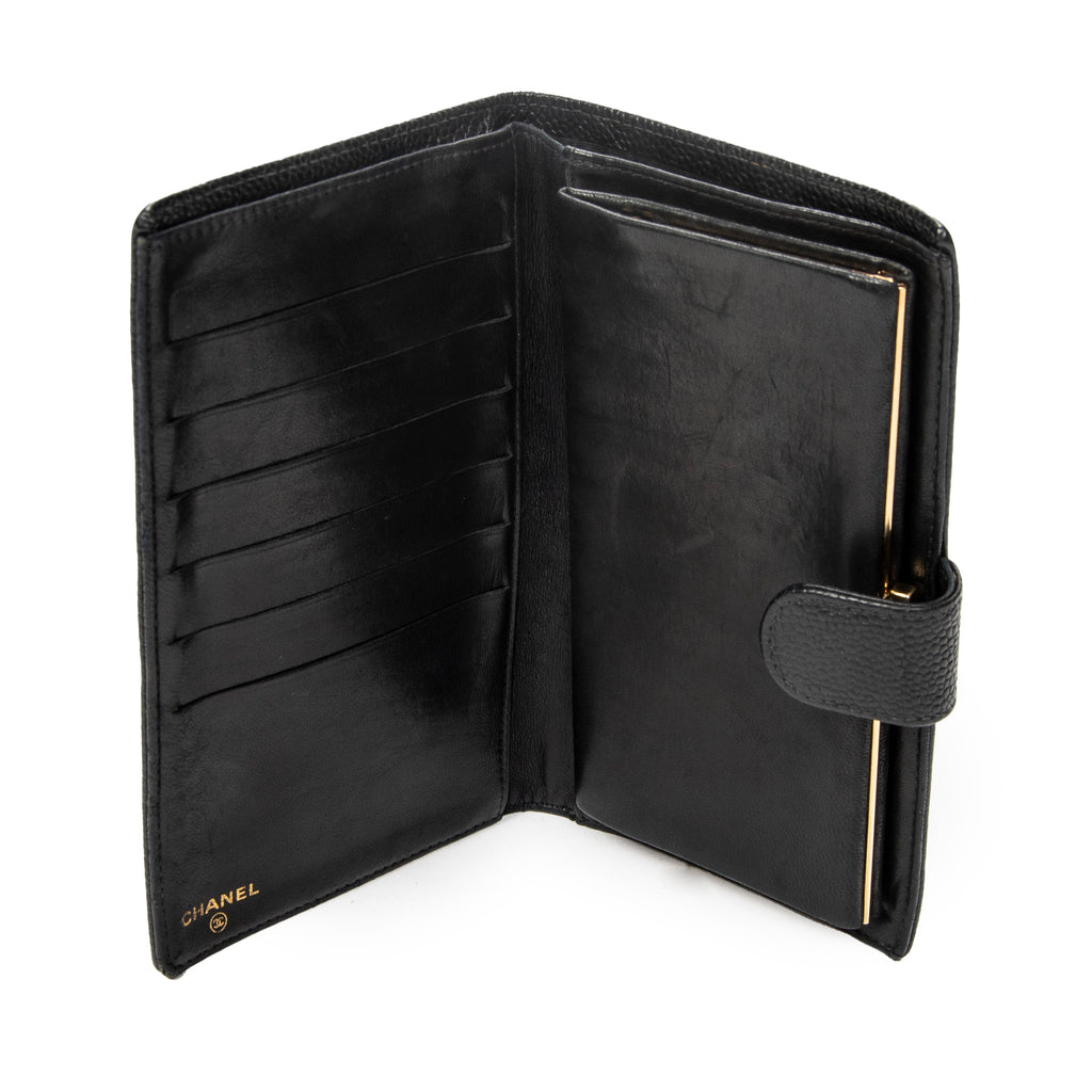 Wallet Timeless Long Bifold Wallet Black Caviar Leather