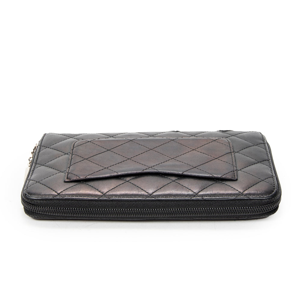 Wallet Cambon Ligne Zip Organizer Wallet Black Quilted Lambskin Leather