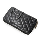 Wallet Cambon Ligne Zip Organizer Wallet Black Quilted Lambskin Leather