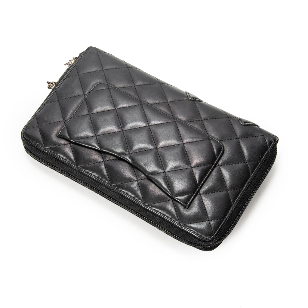 Wallet Cambon Ligne Zip Organizer Wallet Black Quilted Lambskin Leather