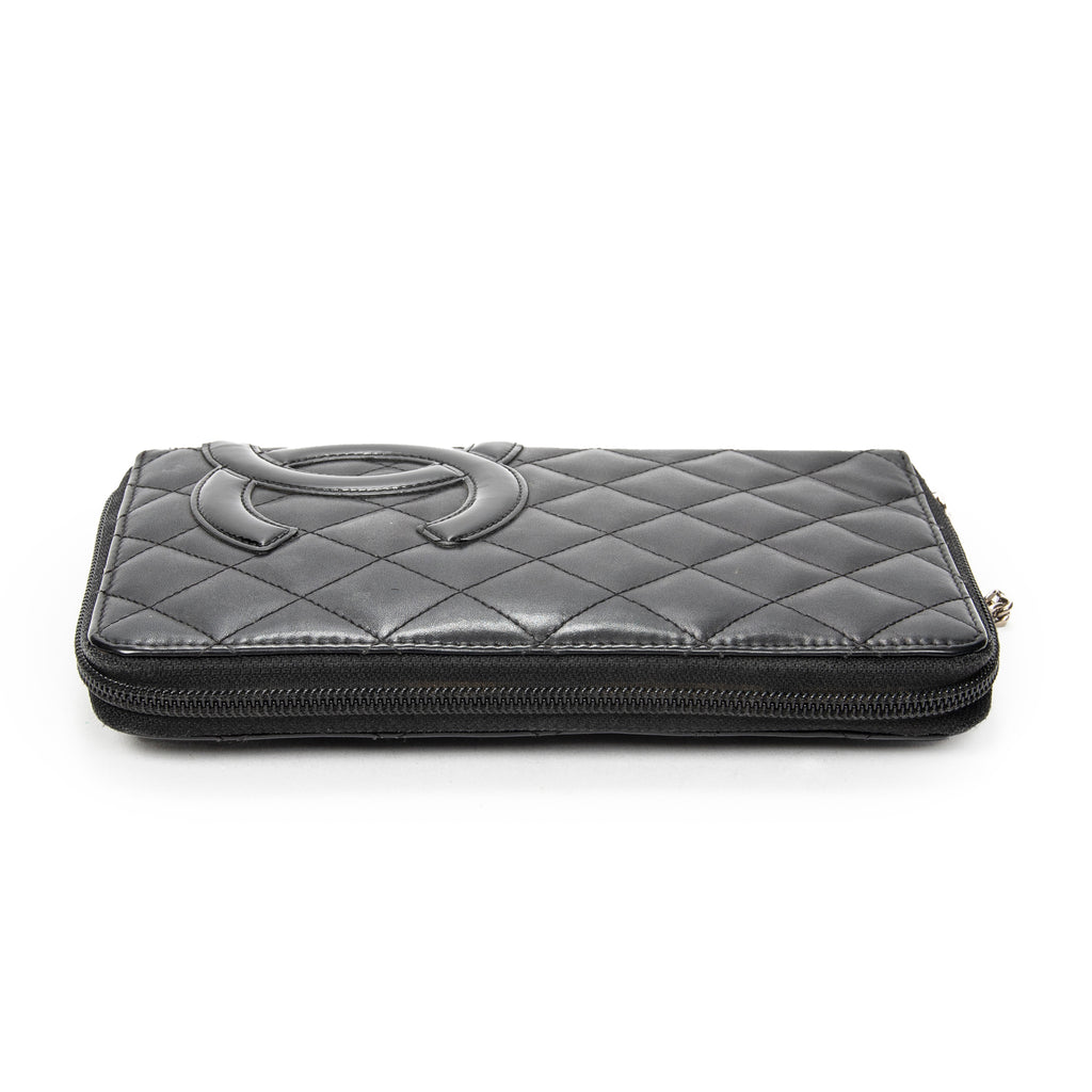 Wallet Cambon Ligne Zip Organizer Wallet Black Quilted Lambskin Leather