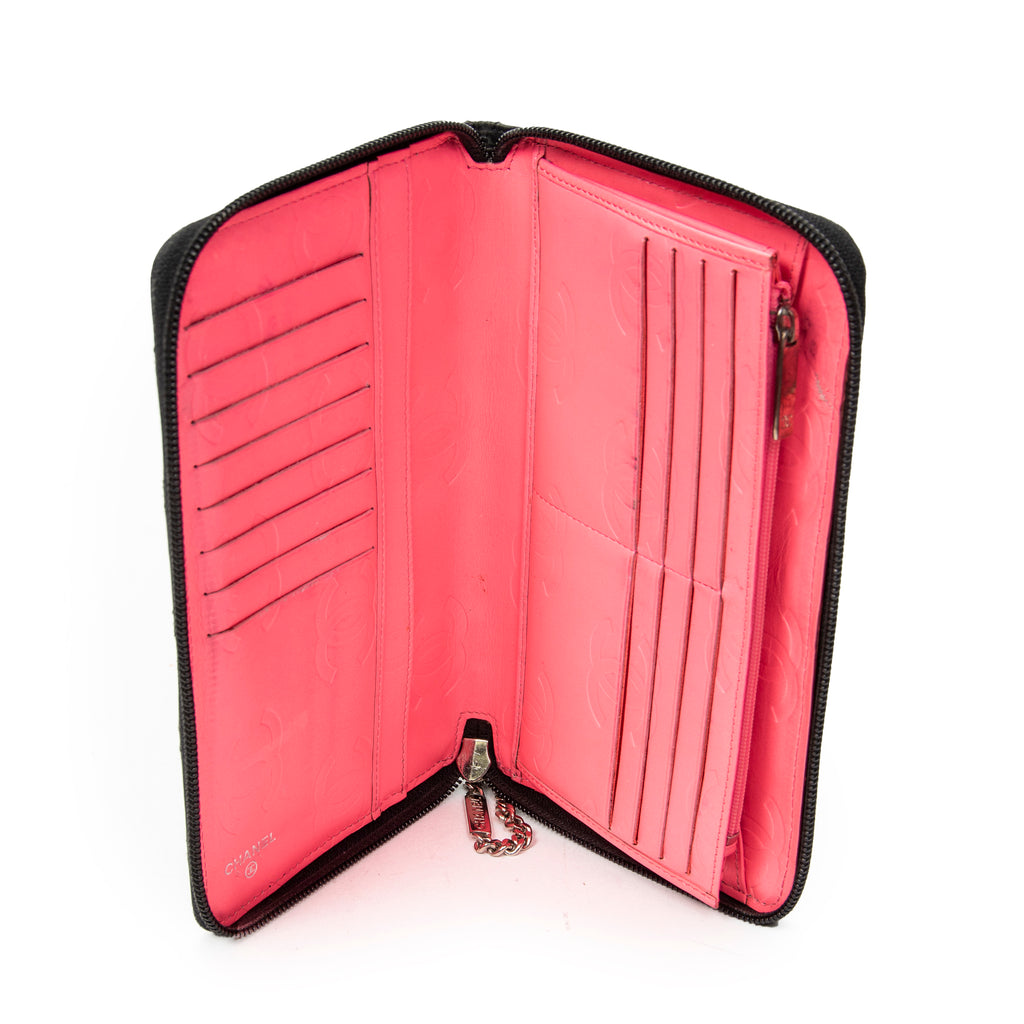 Wallet Cambon Ligne Zip Organizer Wallet Black Quilted Lambskin Leather