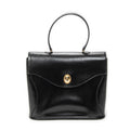 Shoulder Bag Vintage CD Flap Top Handle Black Grained Calfskin Leather