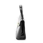 Shoulder Bag Vintage CD Flap Top Handle Black Grained Calfskin Leather