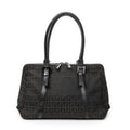 Shoulder Bag Small Double Zip Bowler Black Zucchino Canvas