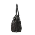 Shoulder Bag Small Double Zip Bowler Black Zucchino Canvas