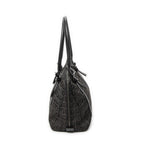 Shoulder Bag Small Double Zip Bowler Black Zucchino Canvas