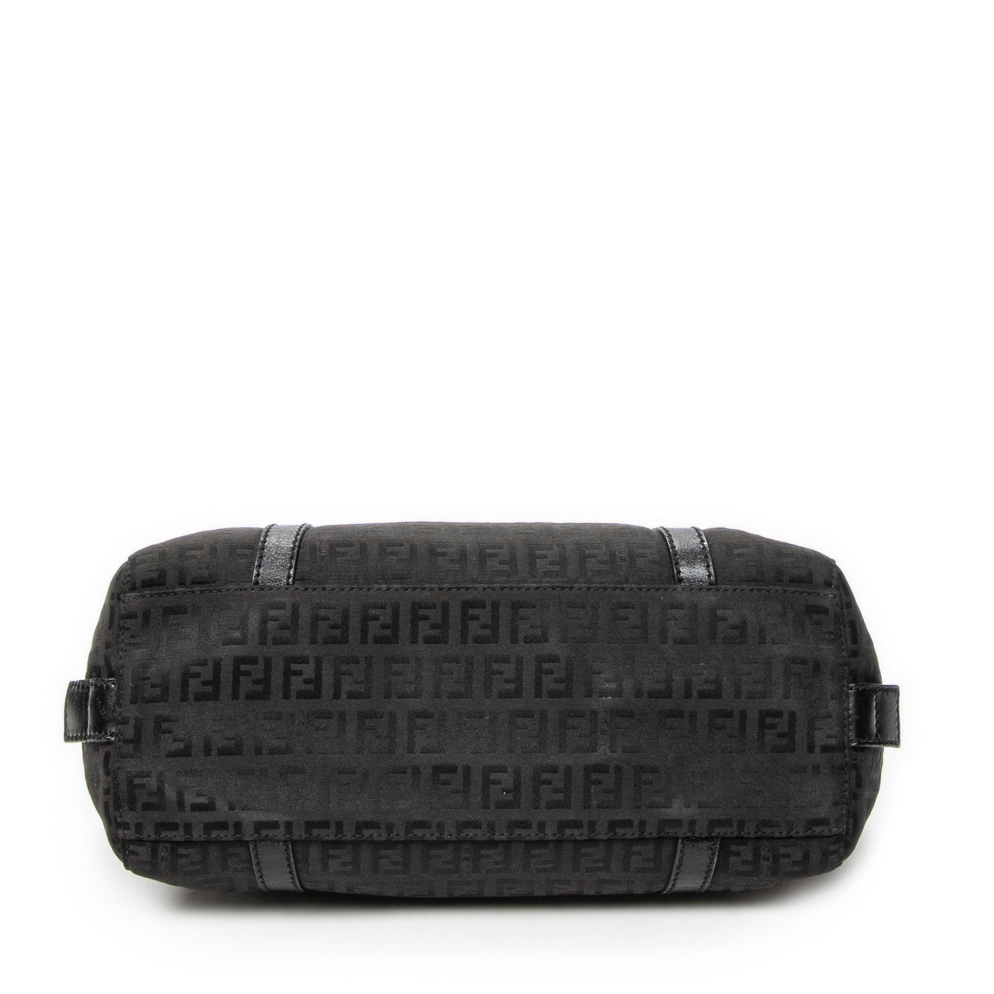Shoulder Bag Small Double Zip Bowler Black Zucchino Canvas