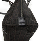 Shoulder Bag Small Double Zip Bowler Black Zucchino Canvas