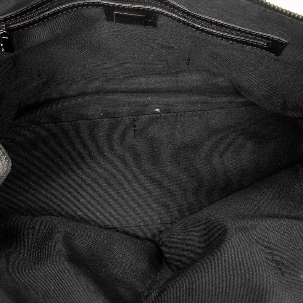 Shoulder Bag Small Double Zip Bowler Black Zucchino Canvas