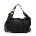 Shoulder Bag Large Jockey Hobo Black Monogrammed Canvas