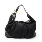 Shoulder Bag Large Jockey Hobo Black Monogrammed Canvas