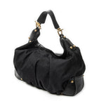 Shoulder Bag Large Jockey Hobo Black Monogrammed Canvas