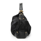 Shoulder Bag Large Jockey Hobo Black Monogrammed Canvas