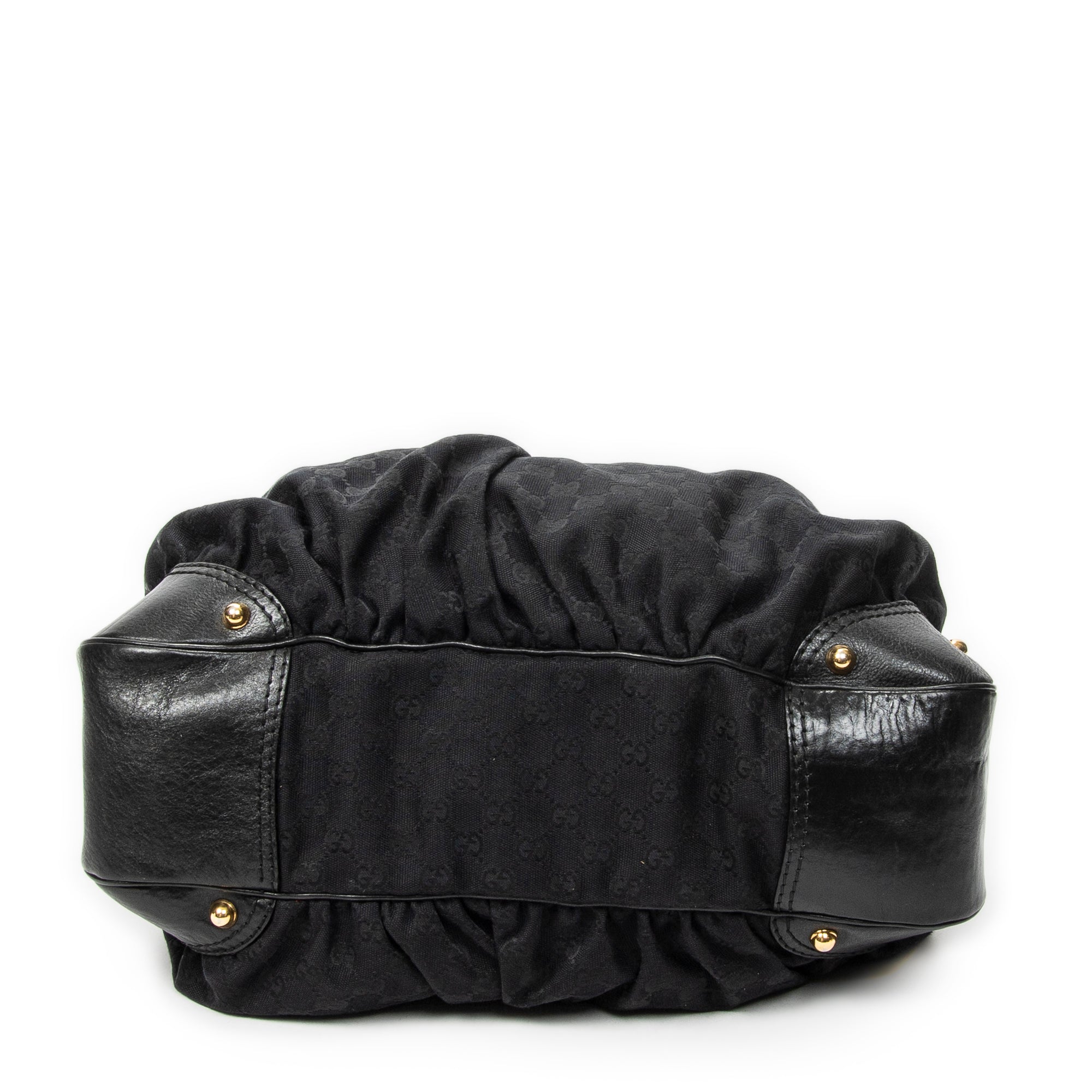 Shoulder Bag Large Jockey Hobo Black Monogrammed Canvas
