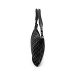 Shoulder Bag Halfmoon Hobo Black Monogrammed Suede Leather