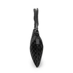 Shoulder Bag Halfmoon Hobo Black Monogrammed Suede Leather