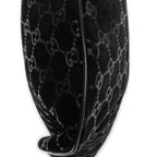 Shoulder Bag Halfmoon Hobo Black Monogrammed Suede Leather