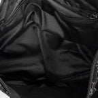 Shoulder Bag Halfmoon Hobo Black Monogrammed Suede Leather