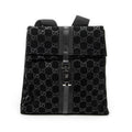Backpack Small Jackie Backpack Black Monogrammed Suede Leather