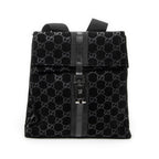 Backpack Small Jackie Backpack Black Monogrammed Suede Leather