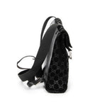 Backpack Small Jackie Backpack Black Monogrammed Suede Leather