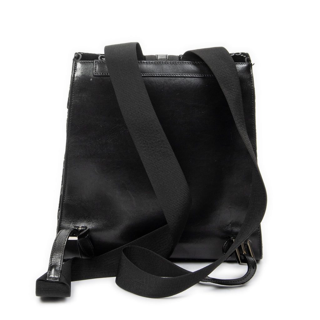 Backpack Small Jackie Backpack Black Monogrammed Suede Leather