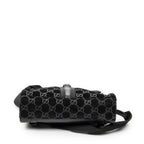 Backpack Small Jackie Backpack Black Monogrammed Suede Leather
