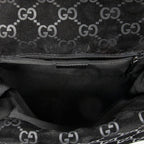 Backpack Small Jackie Backpack Black Monogrammed Suede Leather