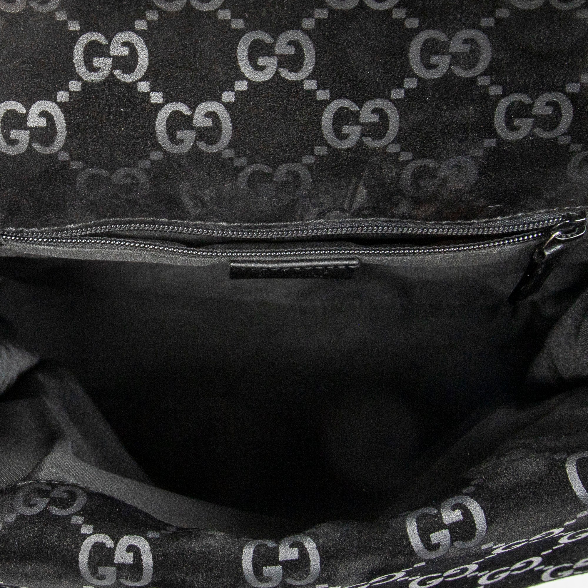 Backpack Small Jackie Backpack Black Monogrammed Suede Leather