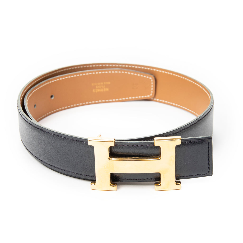 Belt Constance H Belt 80 Navy Box Leather