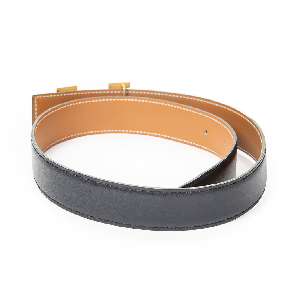 Belt Constance H Belt 80 Navy Box Leather