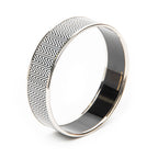 Bracelet Enamel Bangle MM Black Zigzag Motif