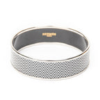 Bracelet Enamel Bangle MM Black Zigzag Motif