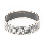 Bracelet Enamel Bangle MM Black Zigzag Motif