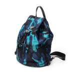 Backpack Drawstring Bucket Backpack Blue Camouflage Print Nylon Canvas