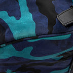 Backpack Drawstring Bucket Backpack Blue Camouflage Print Nylon Canvas