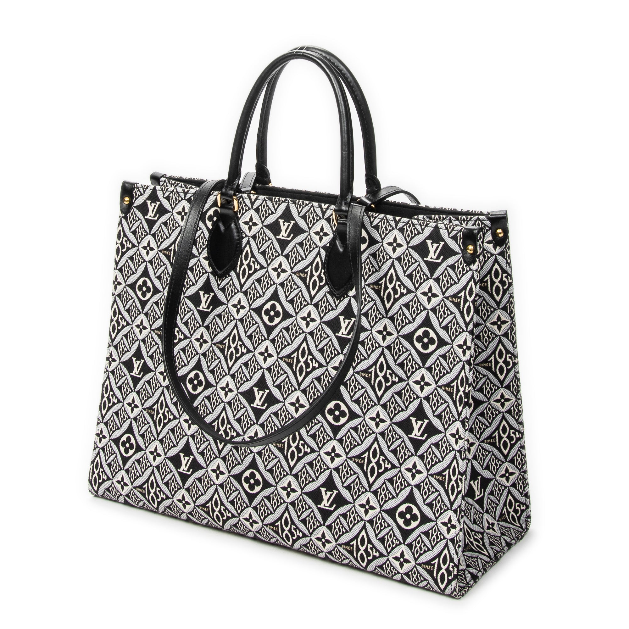 Shoulder Bag Onthego GM Black Jacquard 1854 Canvas