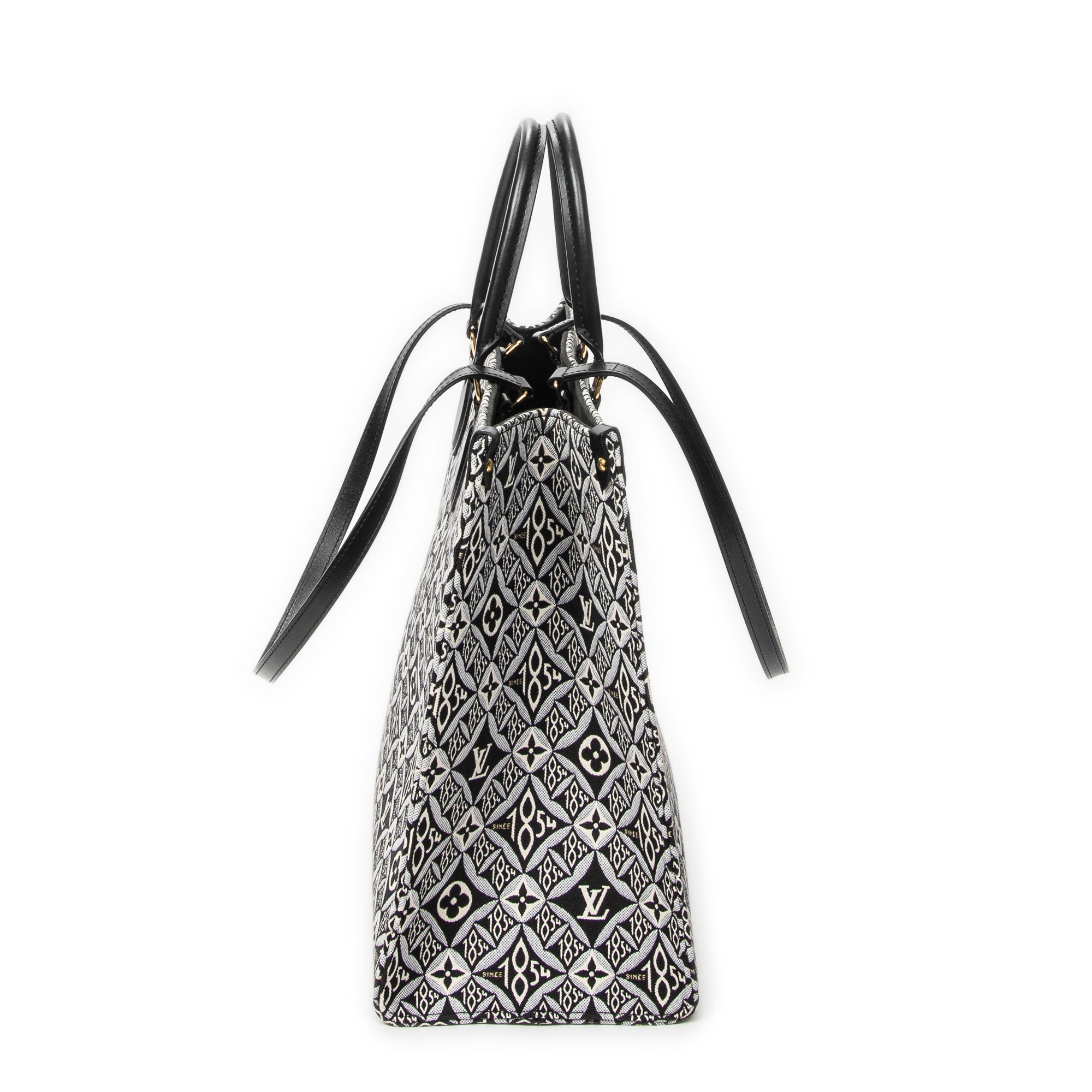 Shoulder Bag Onthego GM Black Jacquard 1854 Canvas