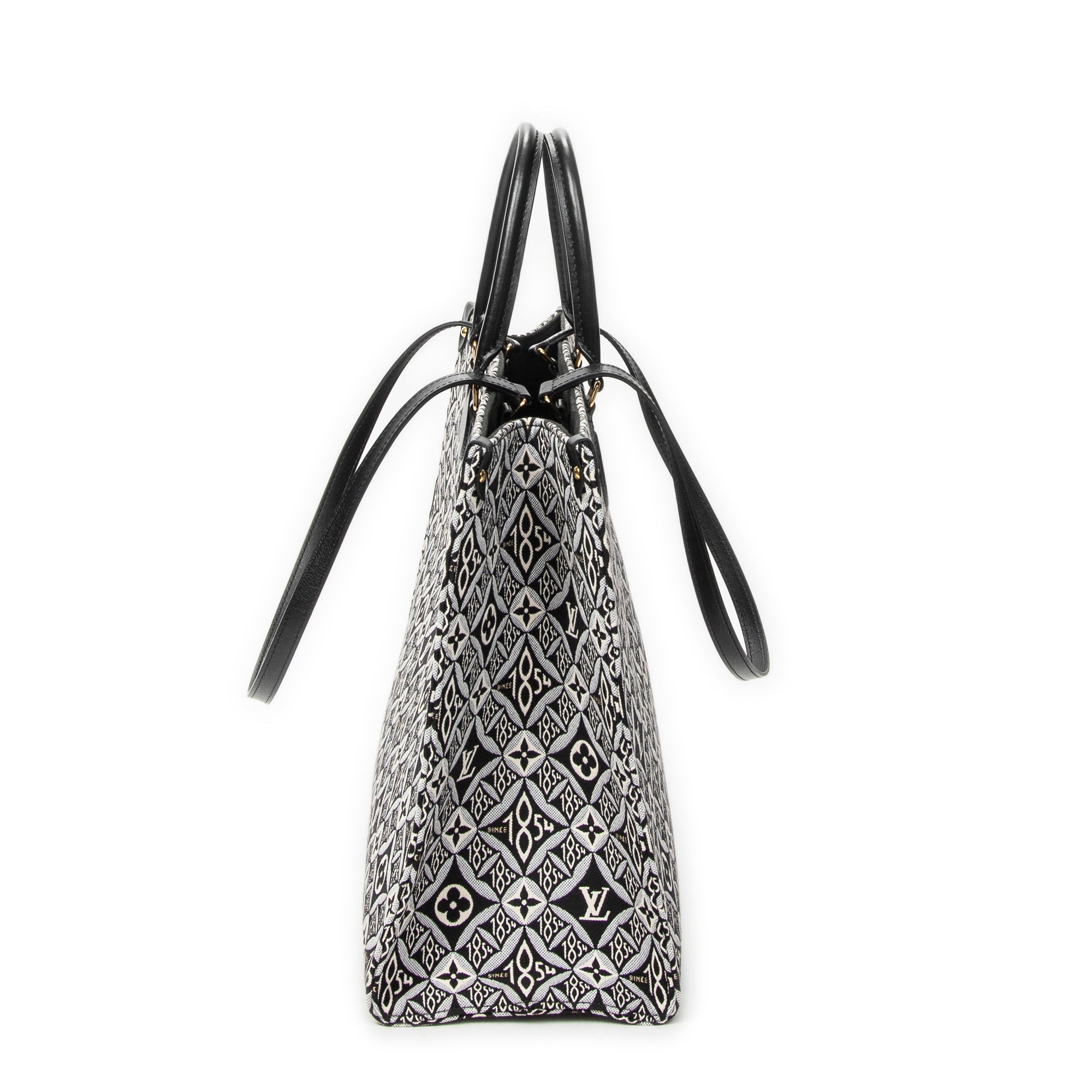 Shoulder Bag Onthego GM Black Jacquard 1854 Canvas
