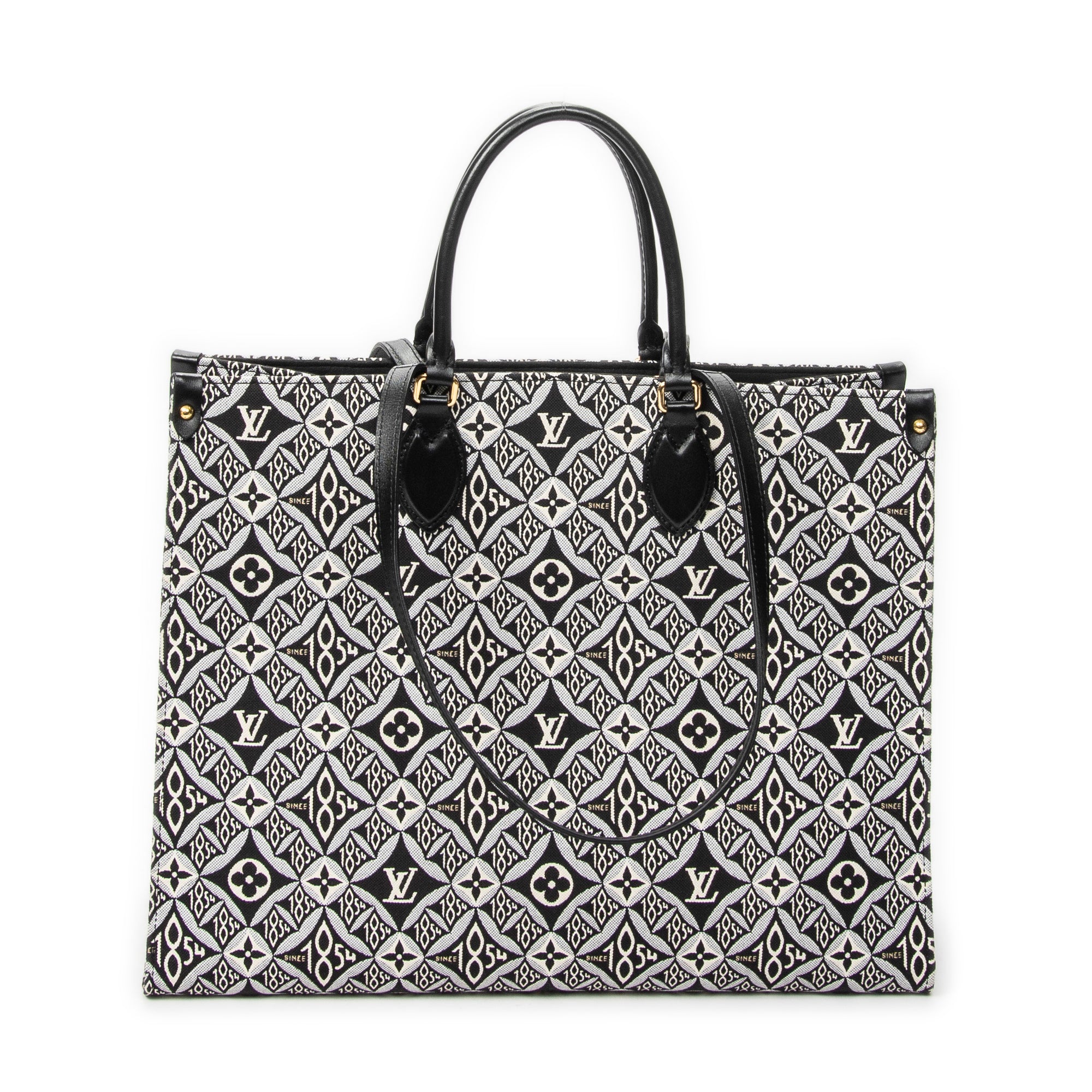 Shoulder Bag Onthego GM Black Jacquard 1854 Canvas