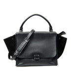 Shoulder Bag Medium Trapeze Black Grained Calfskin Leather
