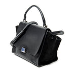 Shoulder Bag Medium Trapeze Black Grained Calfskin Leather