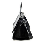 Shoulder Bag Medium Trapeze Black Grained Calfskin Leather
