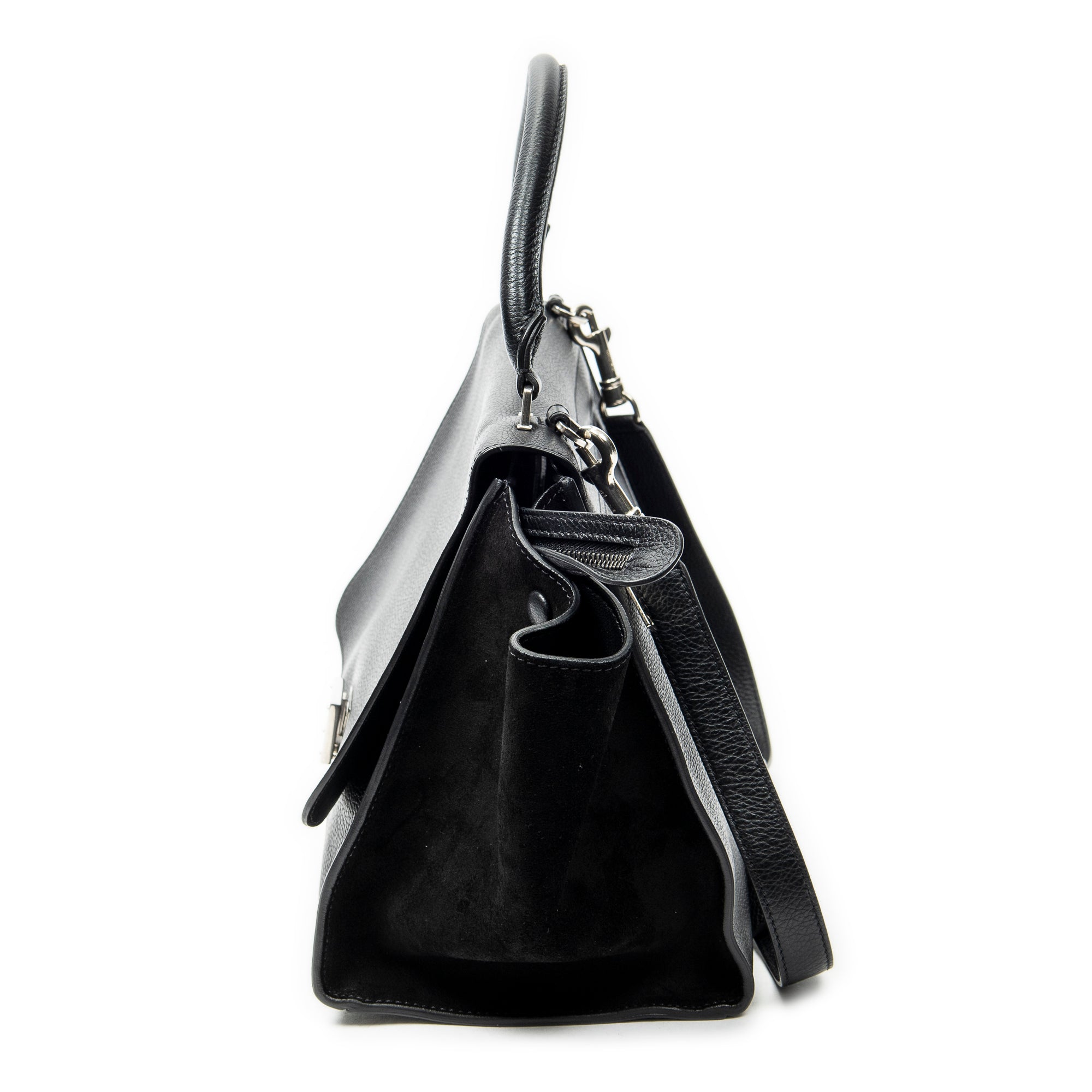 Shoulder Bag Medium Trapeze Black Grained Calfskin Leather