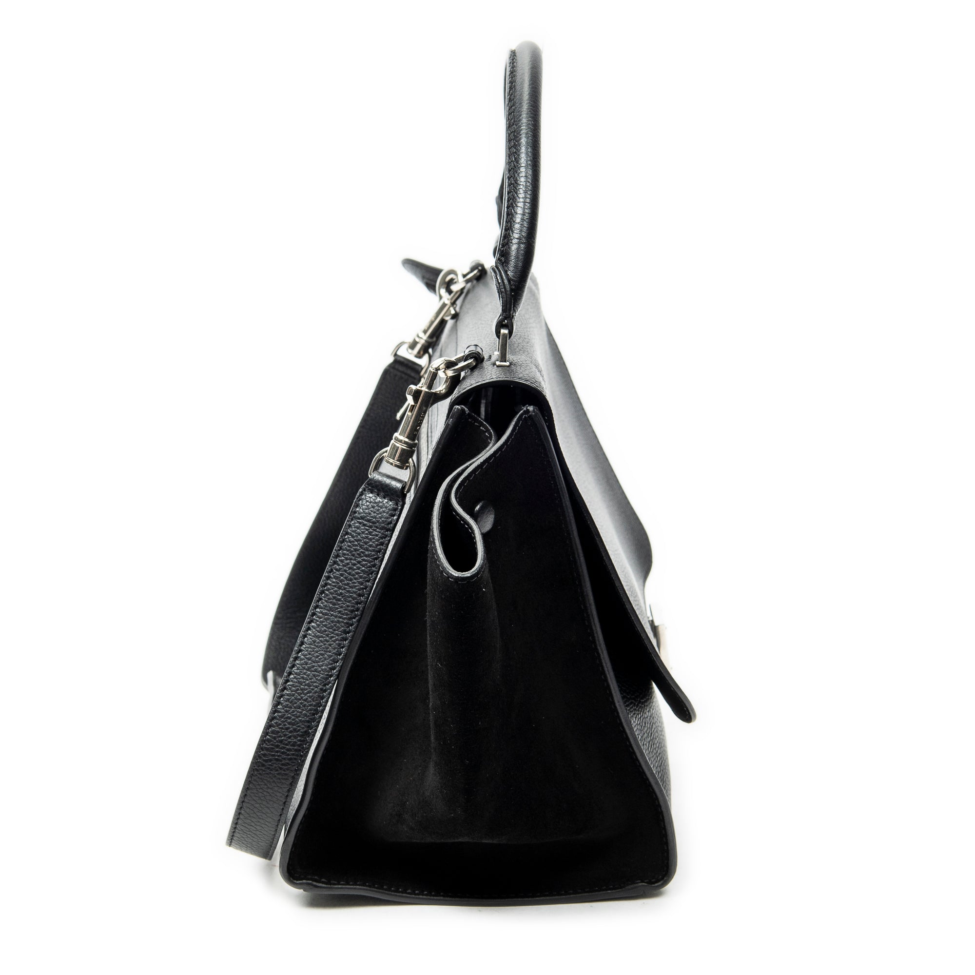 Shoulder Bag Medium Trapeze Black Grained Calfskin Leather