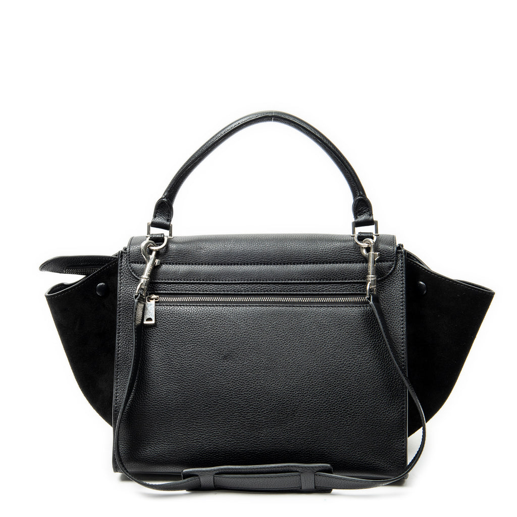 Shoulder Bag Medium Trapeze Black Grained Calfskin Leather