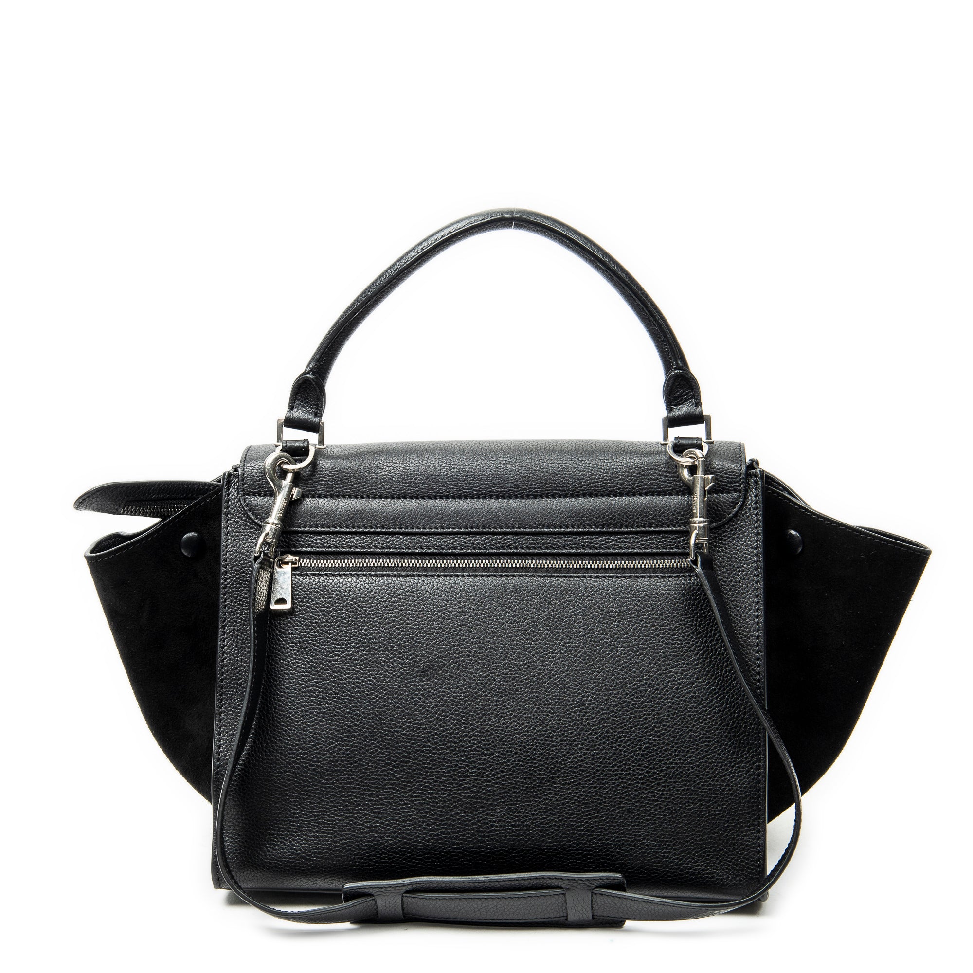 Shoulder Bag Medium Trapeze Black Grained Calfskin Leather