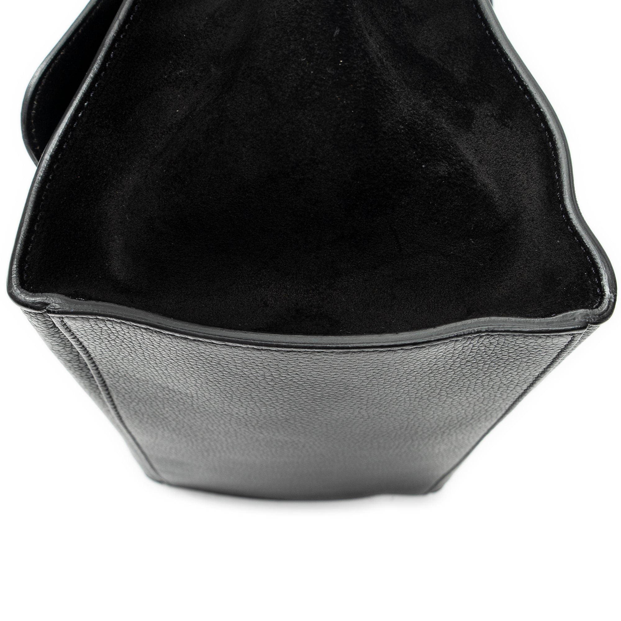 Shoulder Bag Medium Trapeze Black Grained Calfskin Leather
