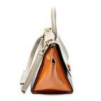 Shoulder Bag Small Tricolor Trapeze Navy Calfskin Leather